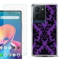 thumbnail image 1 of Phone Case for TCL K33 5G, with Screen Protector, by OneToughShield - Victorian Purple/Black, 1 of 5