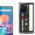 thumbnail image 1 of Phone Case for TCL K33 5G, with Screen Protector, by OneToughShield - Vintage Cassette, 1 of 5