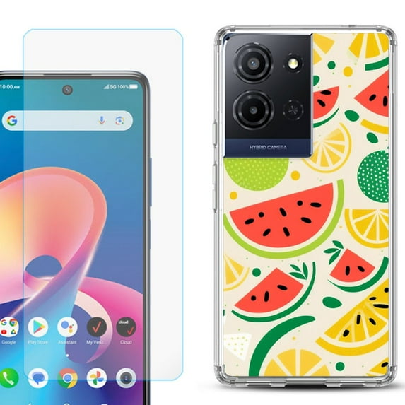 Phone Case for TCL K33 5G, with Screen Protector, by OneToughShield - Watermelon Mix