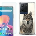 thumbnail image 1 of Phone Case for TCL K33 5G, with Screen Protector, by OneToughShield - Wolf Snow, 1 of 5