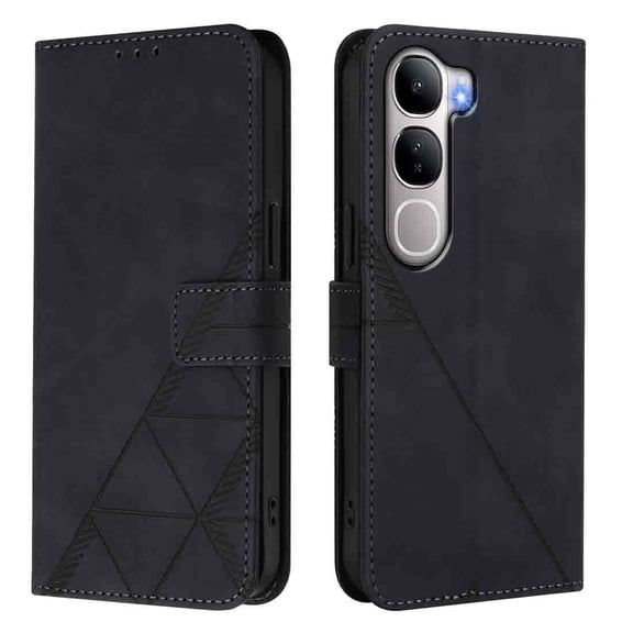 Phone Case for VIVO Y31 5G Wallet PU Leather Case with Card Slots Kickstand Shockproof Magnetic Flip Phone Cover, Black