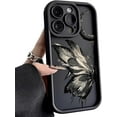 thumbnail image 1 of Phone Case for Women/Girls, Aesthetic Oil Painting Butterfly Silicone Phone Case Shockproof Bumper Back Cover Compatible with iPhone 11, Black, 1 of 7