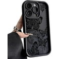 thumbnail image 1 of Phone Case for Women/Girls, Retro Butterfly Soft Silicone Phone Case Shockproof Bumper Back Cover Compatible with iPhone 14 Plus, Black, 1 of 8