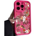 thumbnail image 1 of Phone Case for Women/Girls, Retro Flower Shockproof Bumper Soft Matte Case for iPhone Compatible with iPhone 12, Rose Red, 1 of 7
