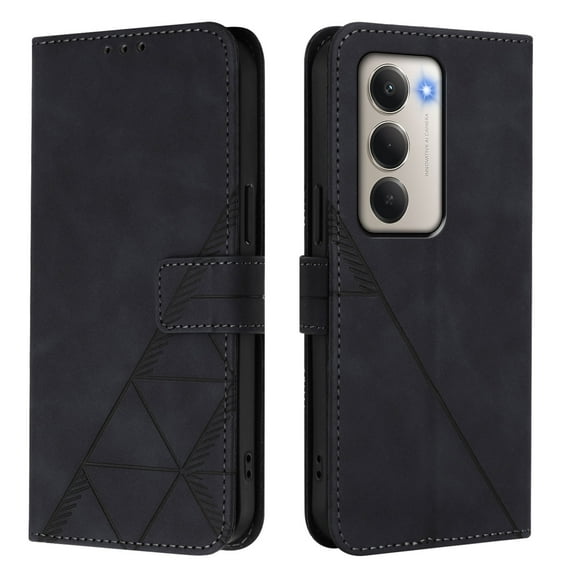 Phone Case for Xiaomi Redmi 15 4G Wallet PU Leather Case with Card Slots Kickstand Shockproof Magnetic Flip Phone Cover, Black
