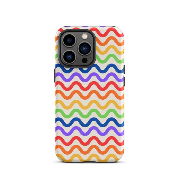 Phone Case for iPhone 13 Pro - Wavy Rainbow Groove