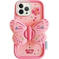 thumbnail image 1 of Phone Case for iPhone 14 Pro Max Case with Stand, Silicone Cute Kawaii Cartoon Bow 3D Kickstand iPhone 14 Pro Max Cases for Girls Women （Butterfly）, 1 of 14