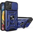 thumbnail image 1 of Phone Case for iPhone 14 Pro Max with Slide Camera Window, Heavy Duty Protection Phone Cover Case with Ring Kickstand for iPhone 14 Pro Max      Blue, 1 of 10