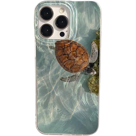 Phone Case for iPhone 16 15 14 13 12 11 Pro 16e 15pro 16pro Max X Xs Max Xr Se 2 7 8 Plus Turtle Seaside Pattern Cover(for iPhone 14 Pro/2)