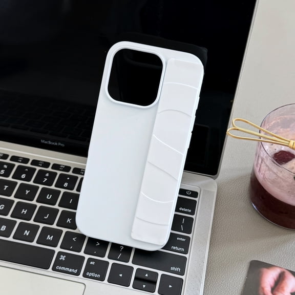 Phone Case for iPhone 16, Hand Strap Anti-Scratch Protective Drop Proof Anti-Fingerprint Slim Fit Durable TPU PC Case for Apple iPhone 16, White