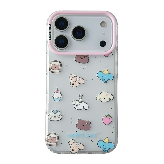 Phone Case for iPhone 17 Pro Max,Anti-drop,Scratch-resistant,Cute TPU Clear Phone Cover with Cartoon Pattern for Women Gift