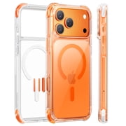 MAGIC JOHN Phone Case for iPhone 17 Pro Max Compatible with MagSafe Anti Yellowing Clear Case Shockproof Silicone Bumper & Precise Camera Control Button