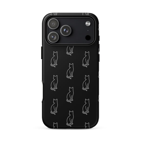 Phone Case for iPhone 17 Pro Max: Minimalist Sitting Cat Pattern for Feline Fans