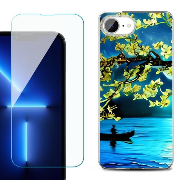 Phone Case for iPhone 17e, with Screen Protector, by OneToughShield - Almond Blossom Night