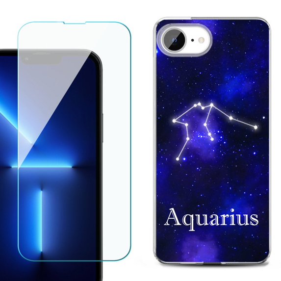 Phone Case for iPhone 17e, with Screen Protector, by OneToughShield - Aquarius
