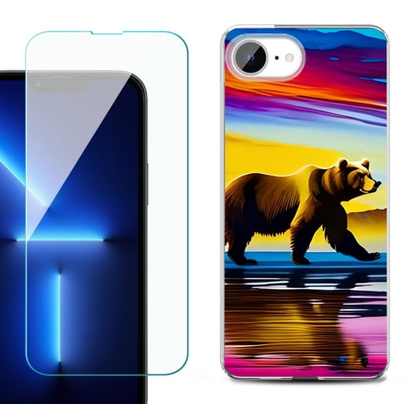 Phone Case for iPhone 17e, with Screen Protector, by OneToughShield - Bear