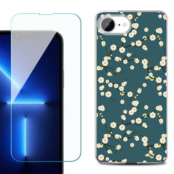 Phone Case for iPhone 17e, with Screen Protector, by OneToughShield - Blossom Green