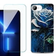 thumbnail image 1 of Phone Case for iPhone 17e, with Screen Protector, by OneToughShield - Blue Rose, 1 of 5