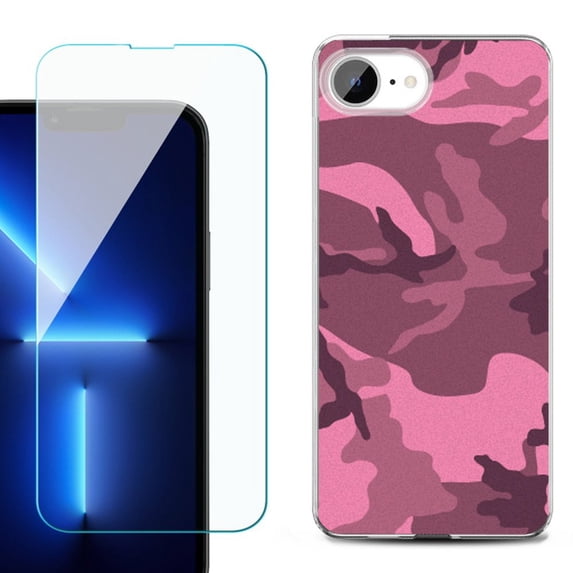 Phone Case for iPhone 17e, with Screen Protector, by OneToughShield - Camo Pink