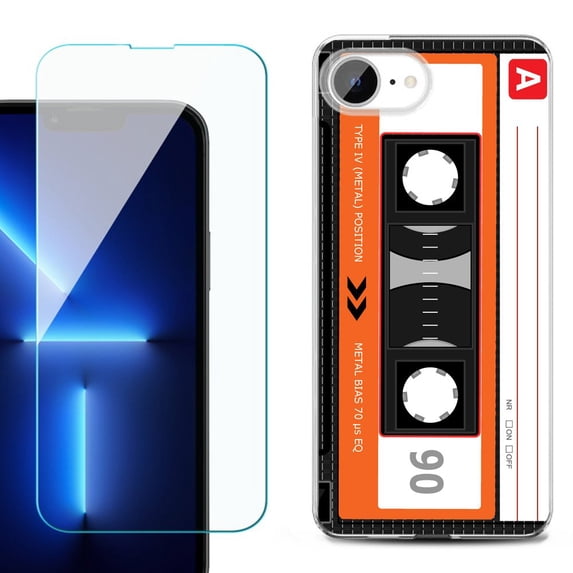 Phone Case for iPhone 17e, with Screen Protector, by OneToughShield - Cassette Orange
