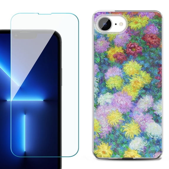 Phone Case for iPhone 17e, with Screen Protector, by OneToughShield - Chrysanthemums