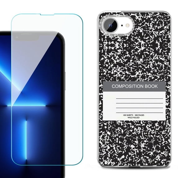 Phone Case for iPhone 17e, with Screen Protector, by OneToughShield - Composition Book