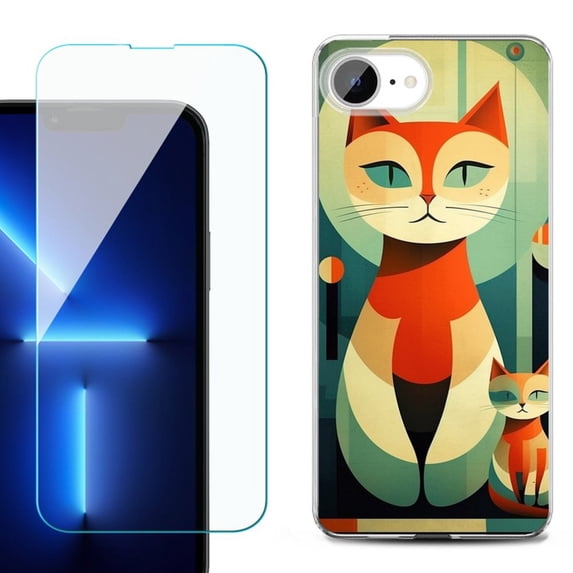 Phone Case for iPhone 17e, with Screen Protector, by OneToughShield - Cute Cats