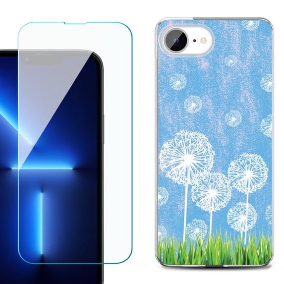Phone Case for iPhone 17e, with Screen Protector, by OneToughShield - Dandelion Sky