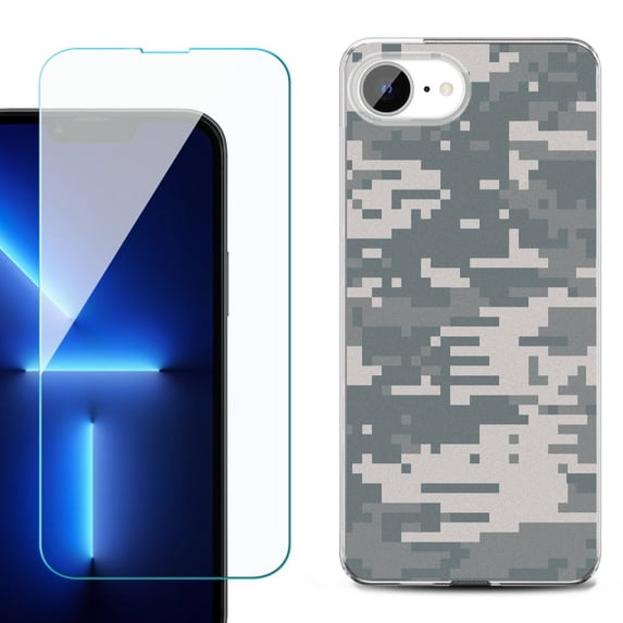 Phone Case for iPhone 17e, with Screen Protector, by OneToughShield - Digital Camo