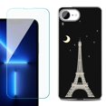 thumbnail image 1 of Phone Case for iPhone 17e, with Screen Protector, by OneToughShield - Eiffel Tower Moon, 1 of 5