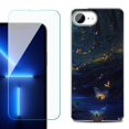 thumbnail image 1 of Phone Case for iPhone 17e, with Screen Protector, by OneToughShield - Fireflies Butterfly, 1 of 5