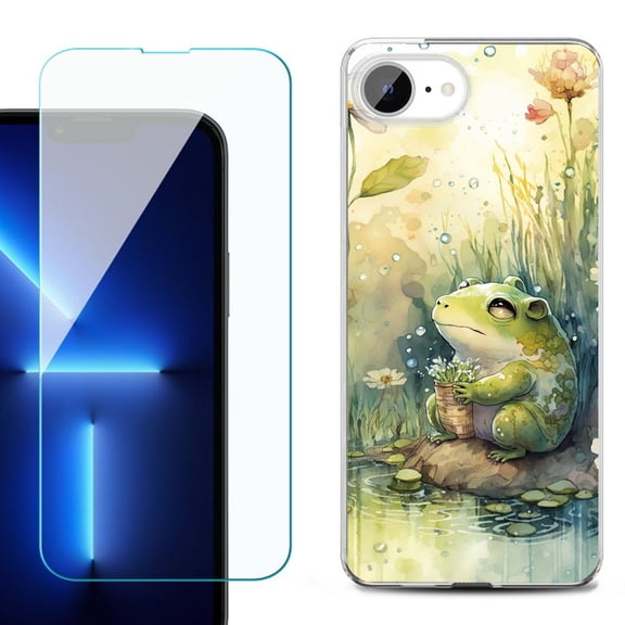 Phone Case for iPhone 17e, with Screen Protector, by OneToughShield - Frog