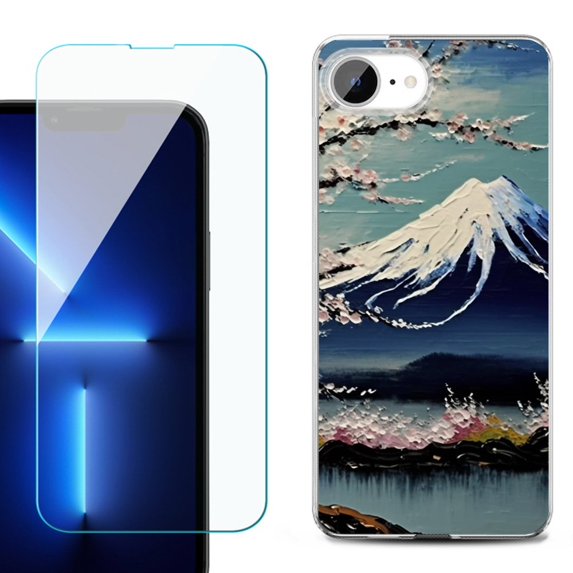 Phone Case for iPhone 17e, with Screen Protector, by OneToughShield - Fuji Blossom