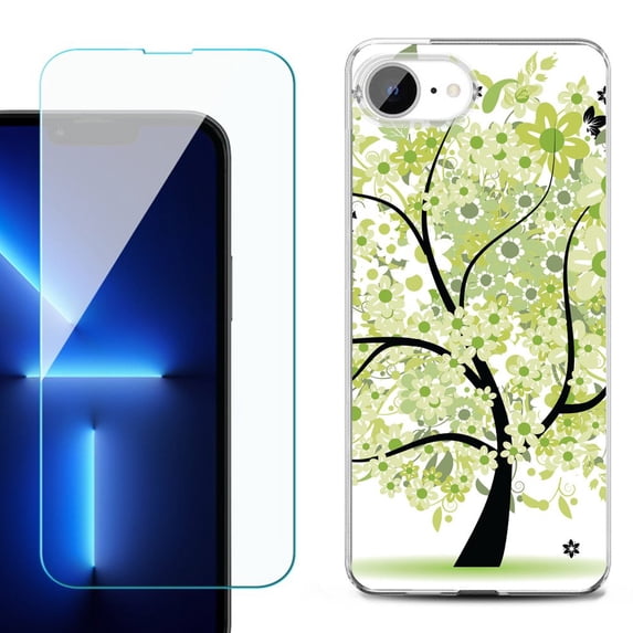 Phone Case for iPhone 17e, with Screen Protector, by OneToughShield - Green Tree