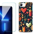 thumbnail image 1 of Phone Case for iPhone 17e, with Screen Protector, by OneToughShield - Hearts n Arrows, 1 of 5