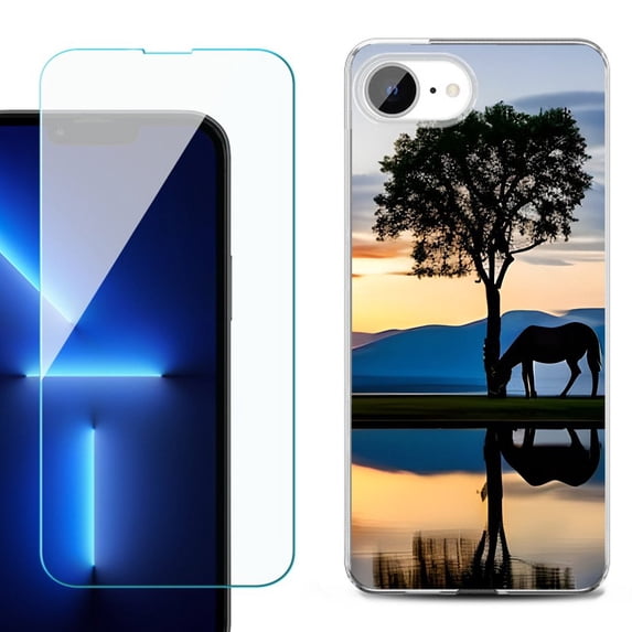 Phone Case for iPhone 17e, with Screen Protector, by OneToughShield - Horse Tree