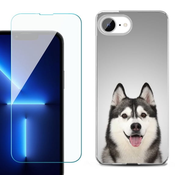 Phone Case for iPhone 17e, with Screen Protector, by OneToughShield - Husky Face