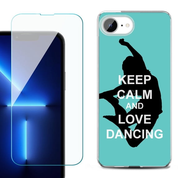 Phone Case for iPhone 17e, with Screen Protector, by OneToughShield - Keep Calm / Dancing