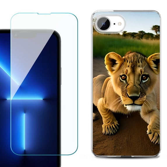 Phone Case for iPhone 17e, with Screen Protector, by OneToughShield - Lion Cub
