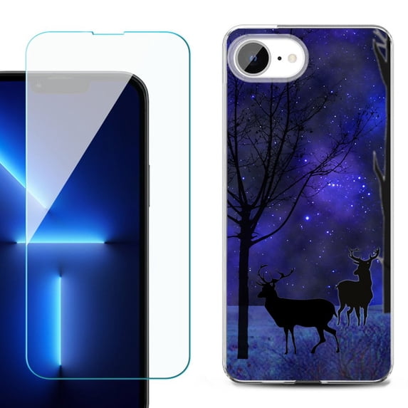 Phone Case for iPhone 17e, with Screen Protector, by OneToughShield - Midnight Forest