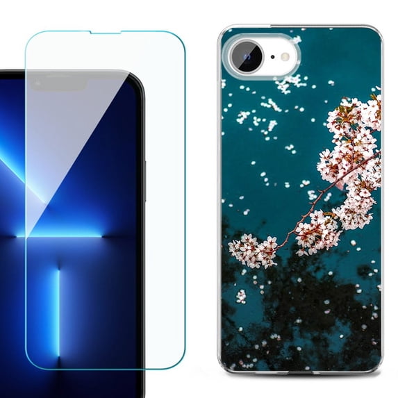 Phone Case for iPhone 17e, with Screen Protector, by OneToughShield - Night Blossom