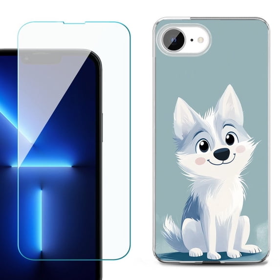 Phone Case for iPhone 17e, with Screen Protector, by OneToughShield - Puppy Charm