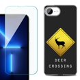 thumbnail image 1 of Phone Case for iPhone 17e, with Screen Protector, by OneToughShield - Road Sign Deer, 1 of 5