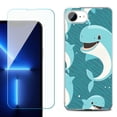 thumbnail image 1 of Phone Case for iPhone 17e, with Screen Protector, by OneToughShield - Smiling Dolphin, 1 of 5