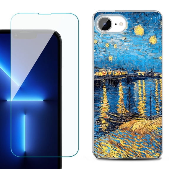 Phone Case for iPhone 17e, with Screen Protector, by OneToughShield - Starry Night Rhone