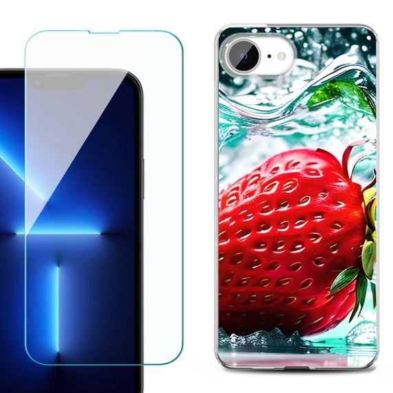 Phone Case for iPhone 17e, with Screen Protector, by OneToughShield - Strawberry