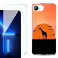 thumbnail image 1 of Phone Case for iPhone 17e, with Screen Protector, by OneToughShield - Sunset Giraffe, 1 of 5