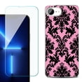 thumbnail image 1 of Phone Case for iPhone 17e, with Screen Protector, by OneToughShield - Victorian Pink/Black, 1 of 5