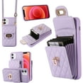 thumbnail image 1 of Phone Case for iPhone 11 6.1 Wallet Cover with Credit Card Holder Shoulder Crossbody Strap Long Lanyard Leather Cell Accessories iphone11case iPhone11 i Phone11 11s XI 11R Women Girls Purple, 1 of 15