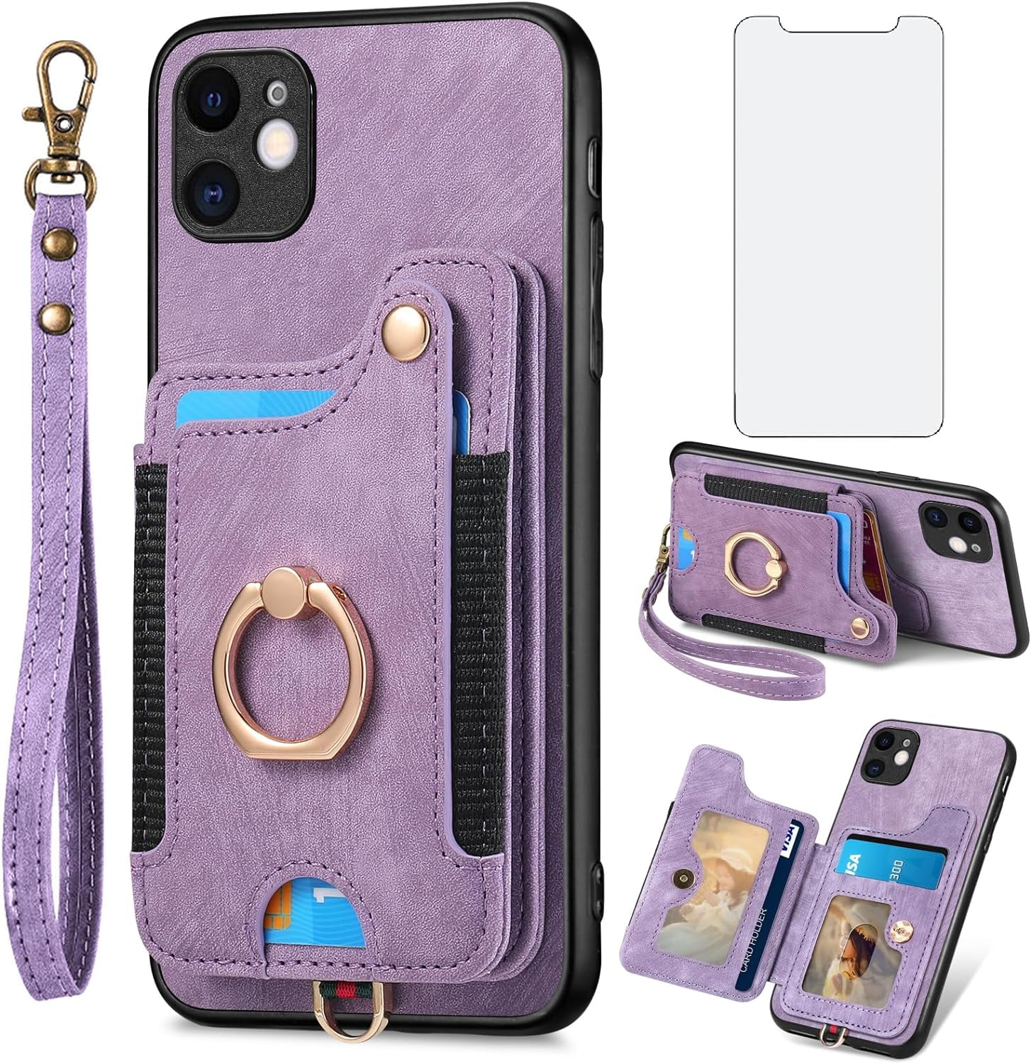 Phone Case for iPhone 11 Wallet Cover with Screen Protector